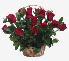 Panier de Roses Rouges