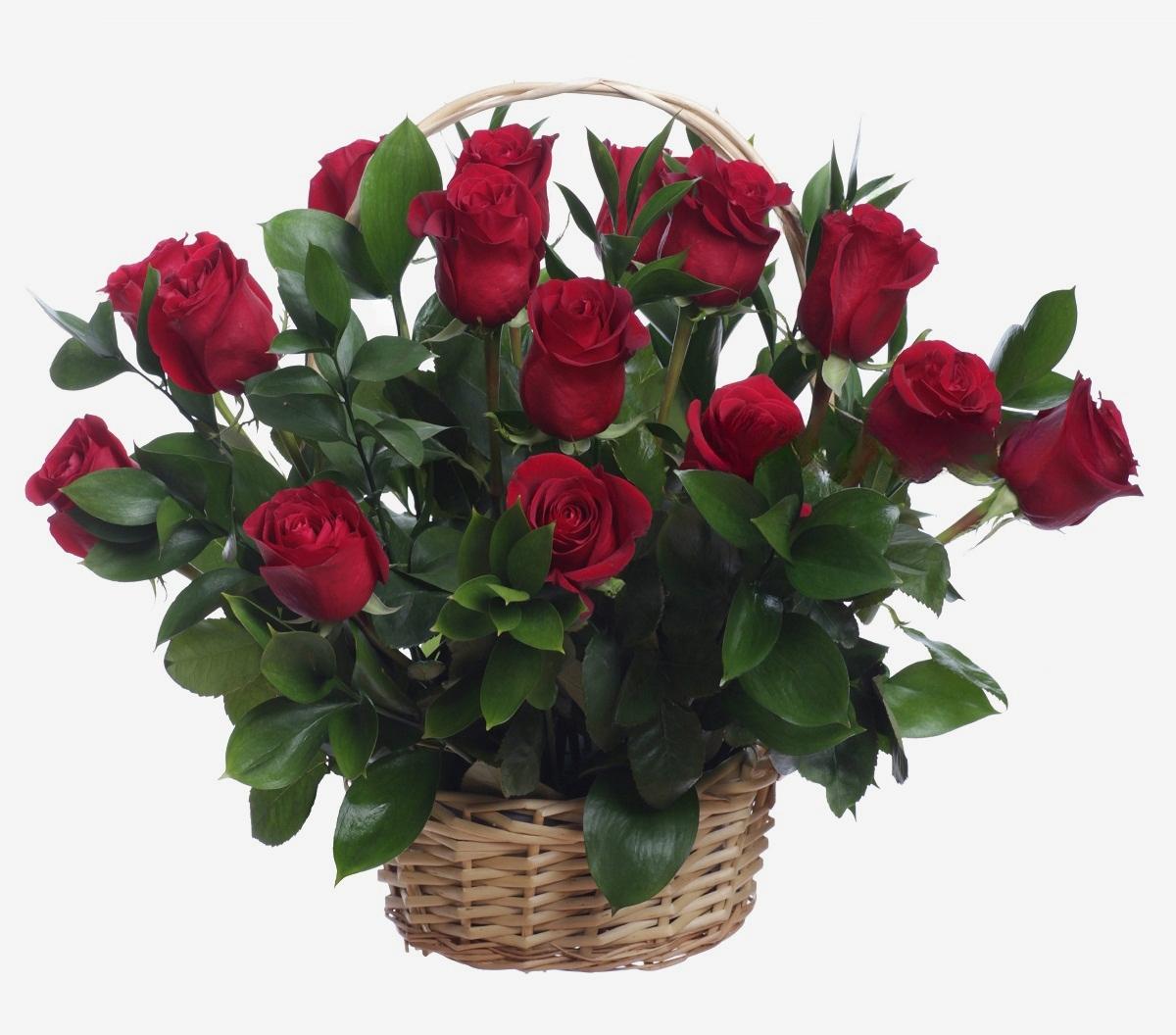 Panier de Roses Rouges